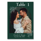 Numéro de la table photo du mariage vert émeraude (Par défaut)