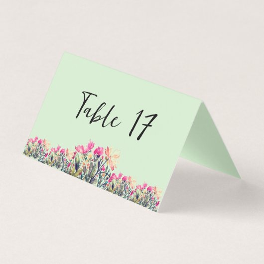Numéro de la table verte de la menthe florale Cart (Front)