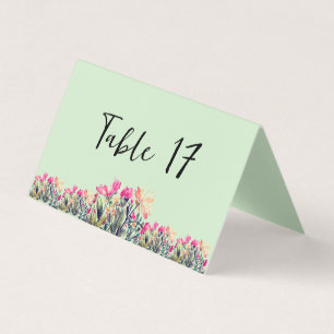 Numéro de la table verte de la menthe florale Cart