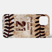 NUMÉRO de maillot YOUR TEXT Étui iPad Baseball Vin (Verso (horizontal))