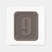 Numéro de métal Neuf serviettes en papier (Devant)