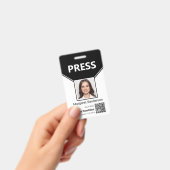 Numéro de presse avec photo et code QR Badge (À main)