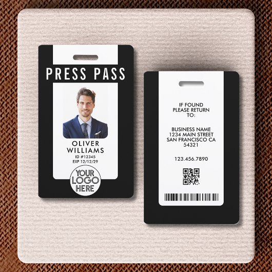 Numéro de presse moderne Badge photo Logo professi