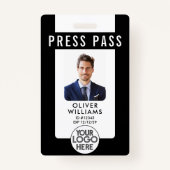 Numéro de presse moderne Badge photo Logo professi (Devant)