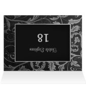Numéro de siège de la table Damask Noir et Argent (Intérieur Horizontal (haut))