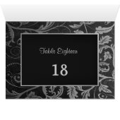 Numéro de siège de la table Damask Noir et Argent (Intérieur Horizontal (Bas))