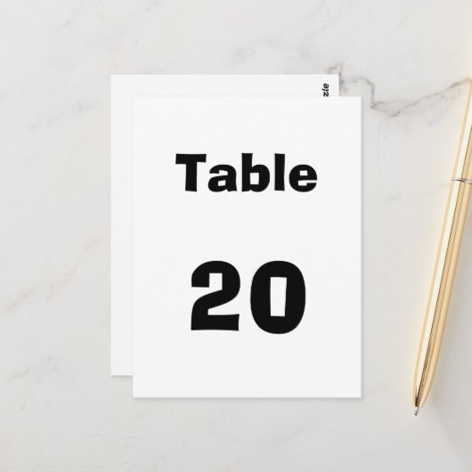 Numéro de Table (Devant/Arrière en situation)