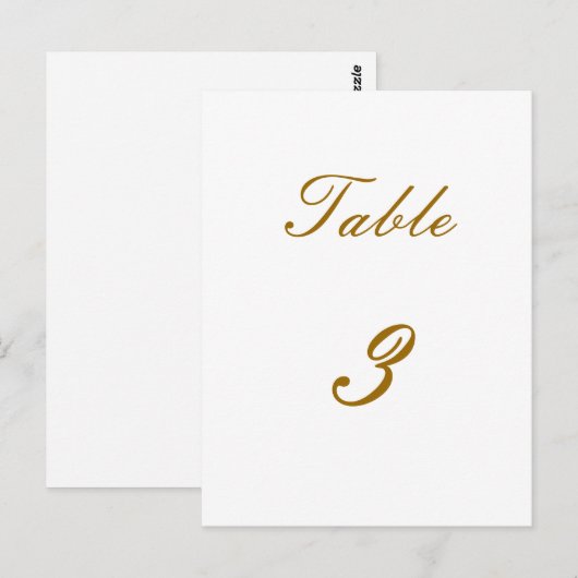 Numéro de table (Devant / Derrière)