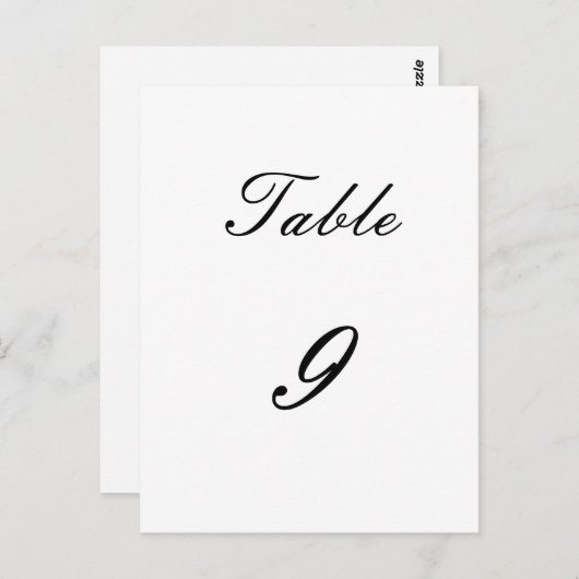Numéro de table (Devant / Derrière)