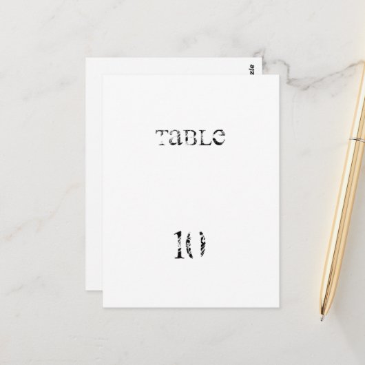 Numéro de Table (Devant/Arrière en situation)