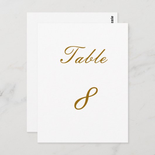Numéro de table (Devant / Derrière)