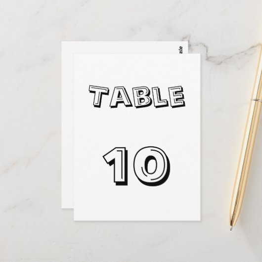 Numéro de table (Devant/Arrière en situation)
