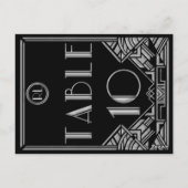 Numéro de table 10 de style Gatsby Art Déco Argent (Dos)