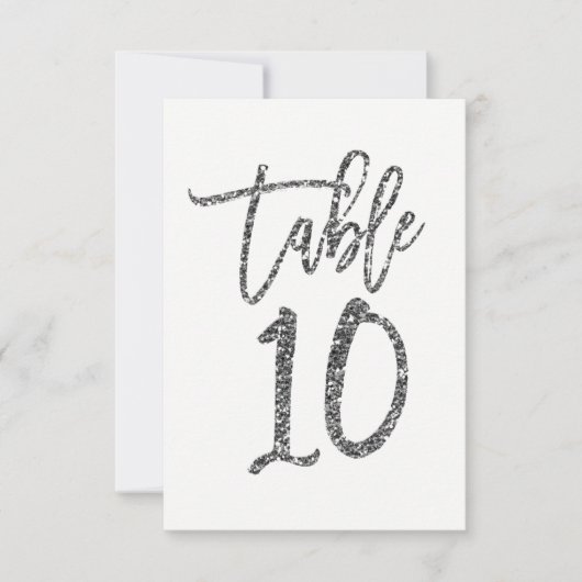 Numéro de table 10 Dix écriture tendance paillette (Devant)