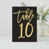 Numéro de table 10 en écriture moderne avec feuill (Debout devant)