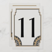 Numéro de table 11 en or Art Déco (Devant / Derrière)