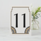 Numéro de table 11 en or Art déco élégant (Debout devant)