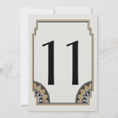 Numéro de table 11 en or Art déco élégant (Dos)