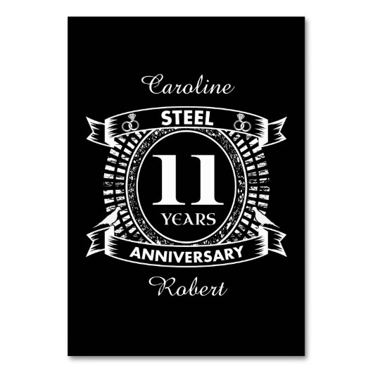 Numéro De Table 11E anniversaire du mariage acier (Par défaut)