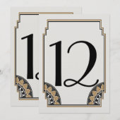 Numéro de table 12 en style Art déco doré et luxue (Devant / Derrière)