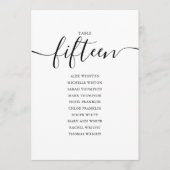 Numéro de table 15 élégant graphique de table noir (Devant)