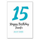Numéro De Table 15e anniversaire quiencenera ajouter date année te (Dos)