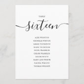 Numéro de table 16 élégant graphique de table noir (Dos)