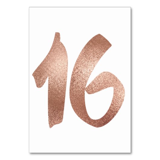 Numéro De Table 16 Numéro de tableau Blanc Métallique Rose Or (Dos)