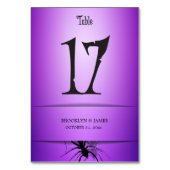 Numéro De Table 17 Mariage d'Halloween Numéros de tableau Araignée (Dos)