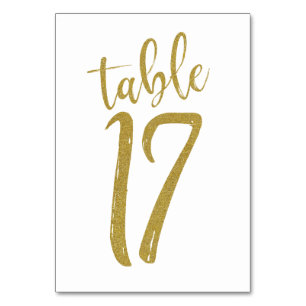 Numéro de table 17 pailleté or