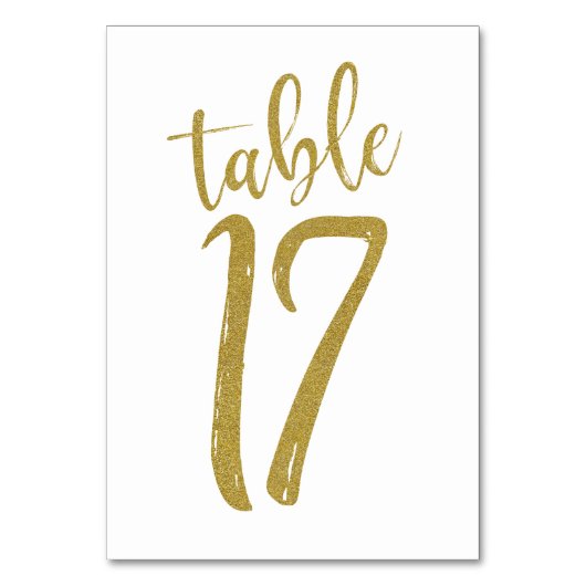 Numéro de table 17 pailleté or (Par défaut)