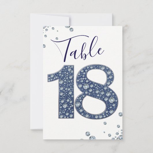 Numéro de table 18 Denim & Diamonds Bling Sparkle (Dos)