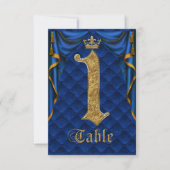 Numéro de Table 1 de Mariage Couronne en Or Bleu R (Devant)