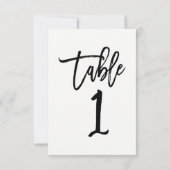 Numéro de table 1 écriture moderne tendance de typ (Dos)