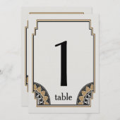 Numéro de table 1 Posh Or Art Déco (Devant / Derrière)