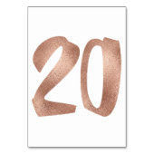 Numéro De Table 20 Numéro de tableau Blanc Métallic Rose Or (Par défaut)