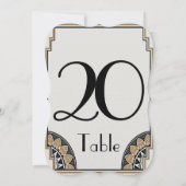 Numéro de Table 20 Posh Or Art Déco (Dos)