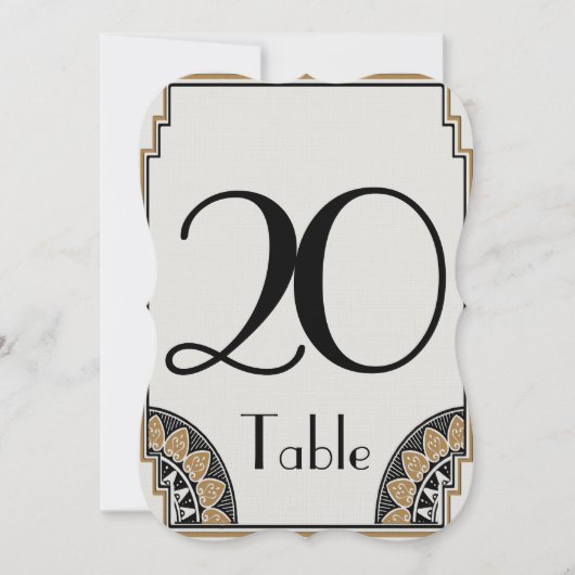 Numéro de Table 20 Posh Or Art Déco (Devant)