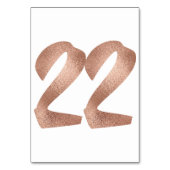 Numéro De Table 22 Numéro de tableau Blanc Métallique Rose Or (Par défaut)