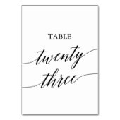 Numéro de table 23 en calligraphie noire élégante (Par défaut)