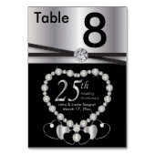 Numéro De Table 25e anniversaire du Mariage d'argent (Dos)