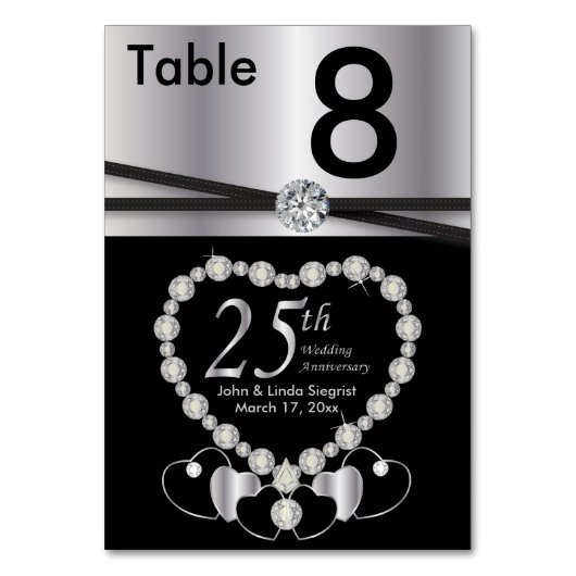 Numéro De Table 25e anniversaire du Mariage d'argent (Par défaut)