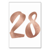 Numéro De Table 28Numéro de tableau Blanc Métallique Rose Or (Dos)