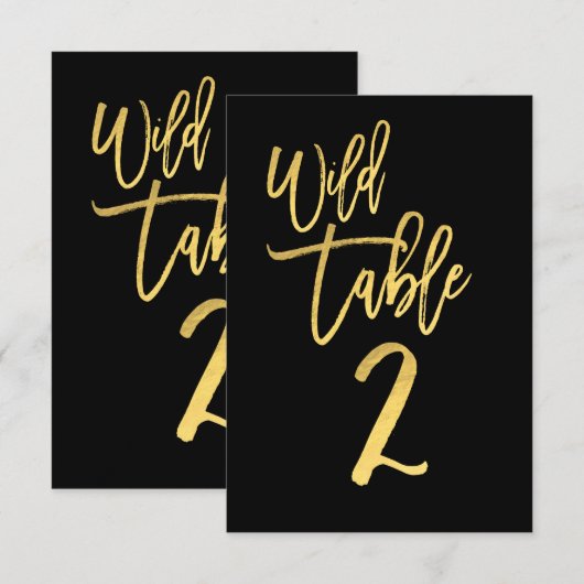 Numéro de table 2 de fête d'anniversaire sauvage d (Devant / Derrière)