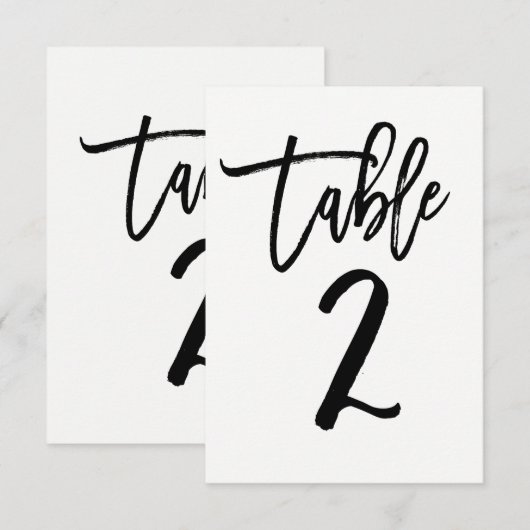 Numéro de table 2 de style moderne tendance de typ (Devant / Derrière)