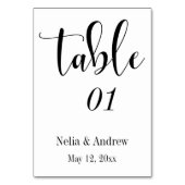 Numéro de table 2 de typographie de mariage noir s (Dos)