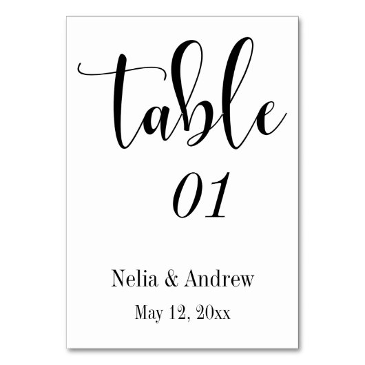Numéro de table 2 de typographie de mariage noir s (Par défaut)