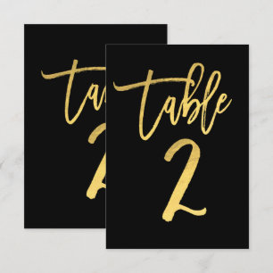 Numéro de table 2 en écriture moderne avec feuille