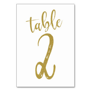 Numéro de table 2 pailleté or
