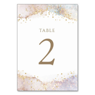 Numéro de table 2 paillettes fausses aquarelle